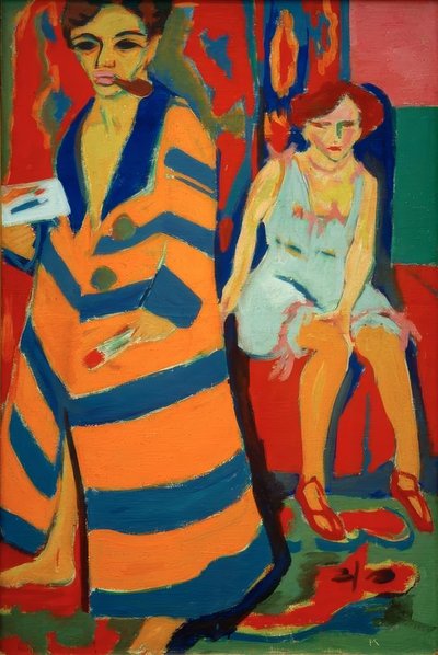 Selbstbildnis mit Modell von Ernst Ludwig Kirchner